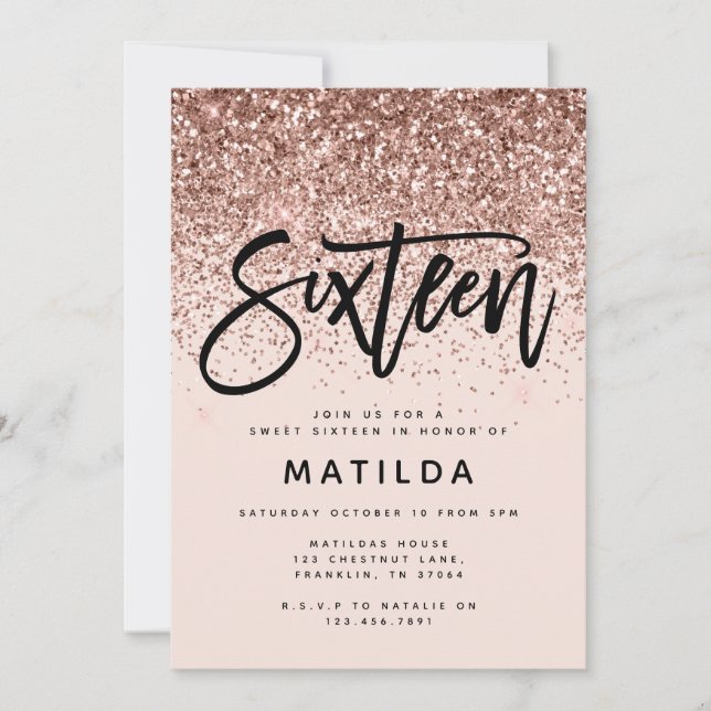 parties scintillant rose en or girly douce moderne (Devant)