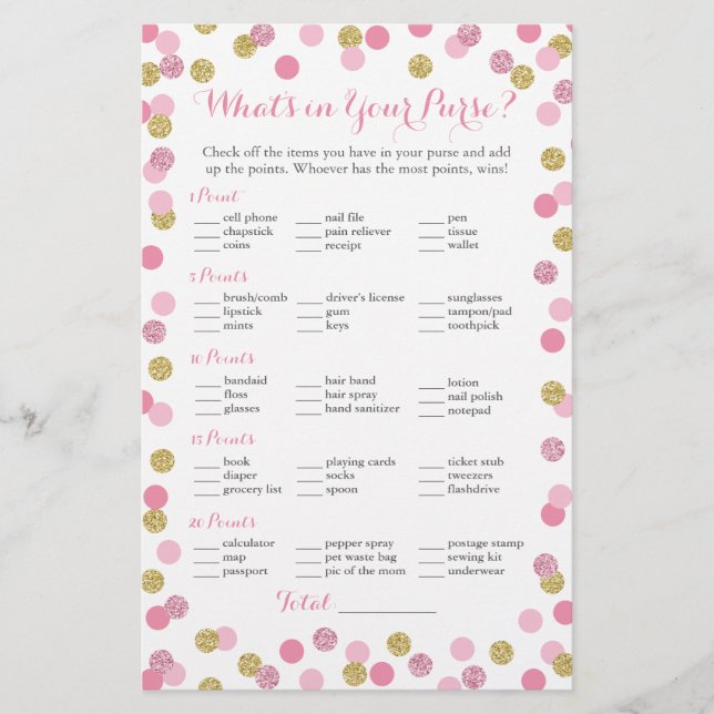 Parties scintillant rose et or Qu'y a-t-il dans vo (Devant)