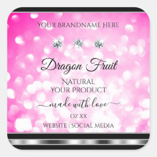 Parties scintillant rose fille Étiquettes Diamants