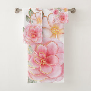 Parties scintillant rose florale or papillon Aquar