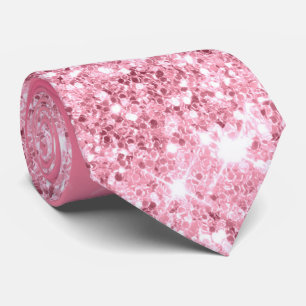 Parties scintillant rose fraise Laveuse Cravate de