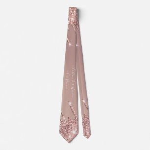 Parties scintillant rose Gold Blush Cravate de tex