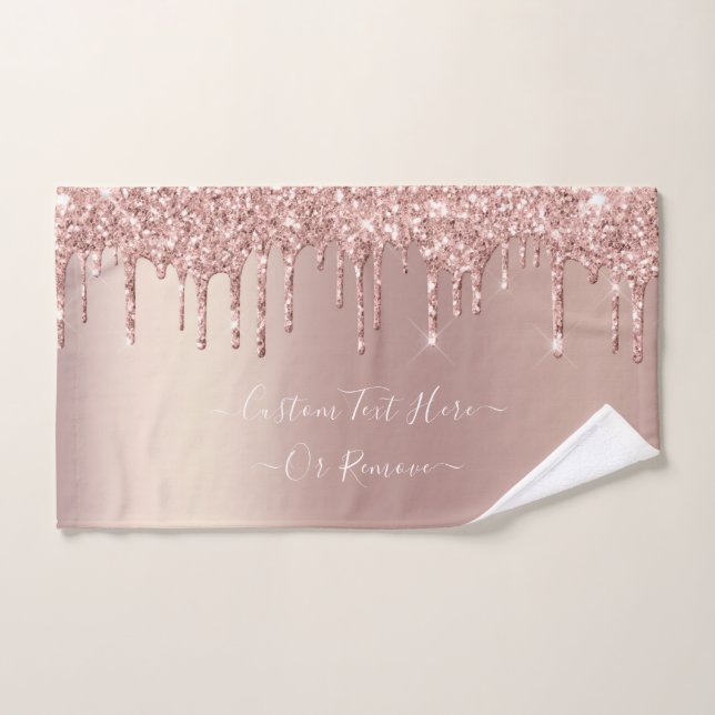 Parties scintillant rose Gold Blush - Votre texte (Serviette à main)