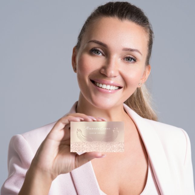 Parties scintillant Rose Gold Nails Artiste Carte  (Créateur téléchargé)