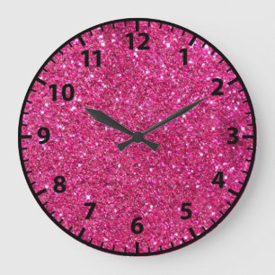 Parties scintillant rose horloge murale de la cham
