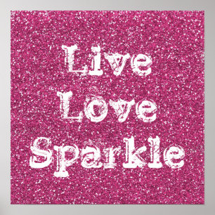 Parties scintillant rose Live Love Sparkle Poster 