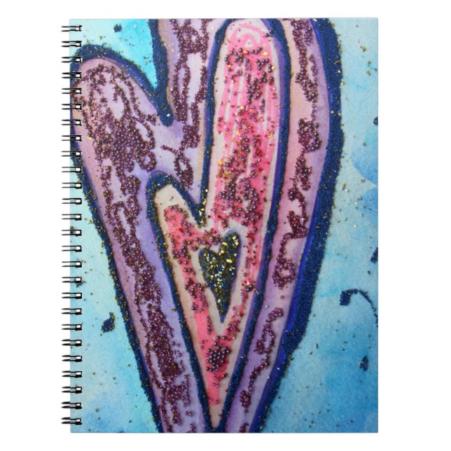 Parties scintillant rose Love Hearts Art Carnet Jo (Devant)