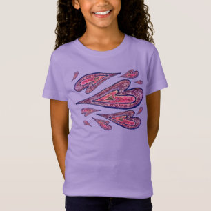 Parties scintillant rose Love Hearts Art T-shirts