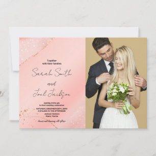 Parties scintillant Rose Mariage Invitations avec 