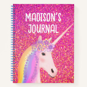 Parties scintillant rose mignonne Unicorne Journal