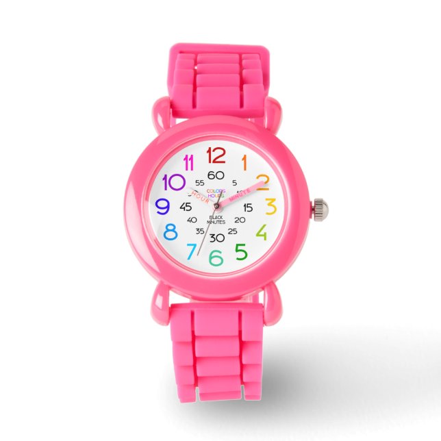 Parties scintillant rose montre d'apprentissage av (Recto)