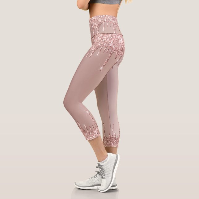Parties scintillant rose or Blush Capri Leggings (Gauche)