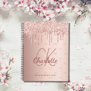 parties scintillant rose or gouttes de monogramme
