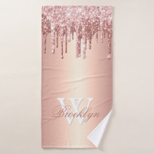 Parties scintillant rose Rose Or gouttes Monogramm