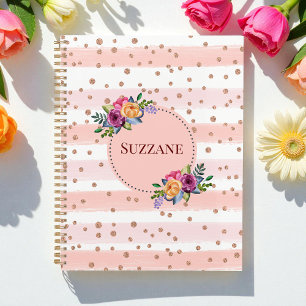 Parties scintillant rose rose or rayures de motif 
