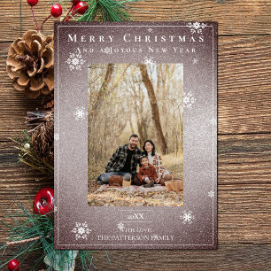 Parties scintillant rose Snowflakes Carte photo de