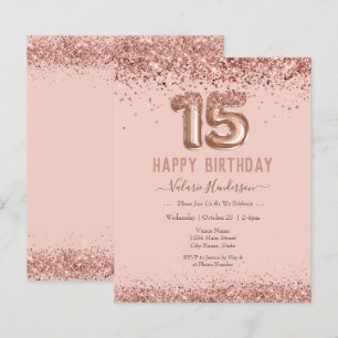 Parties scintillant rose vif Joyeux 15e anniversai