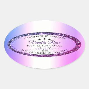 Parties scintillant rose violet dégradé Étiquettes