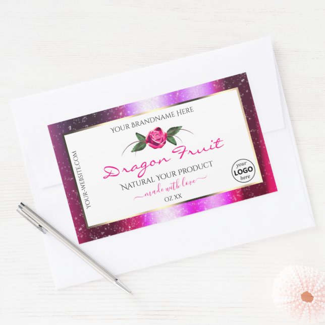 Parties scintillant rose violet Étiquettes de prod (Enveloppe)