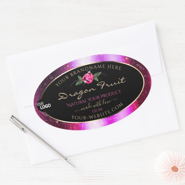 Parties scintillant rose violet noir Étiquettes de (Enveloppe)