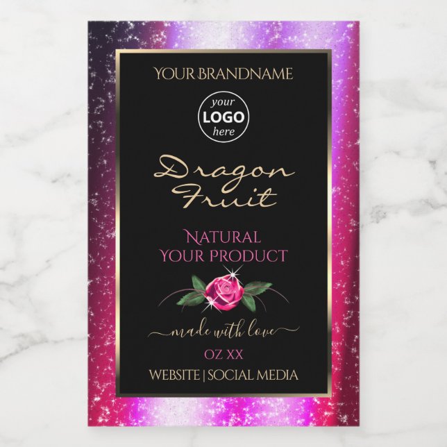 Parties scintillant rose violet noir Étiquettes de (Étiquettes simples)