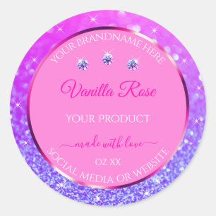 Parties scintillant rose violet  produit Étiquette