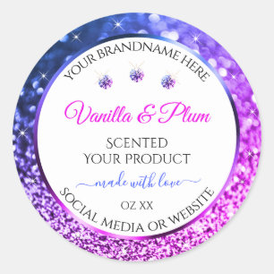 Parties scintillant rose violet produit Étiquettes