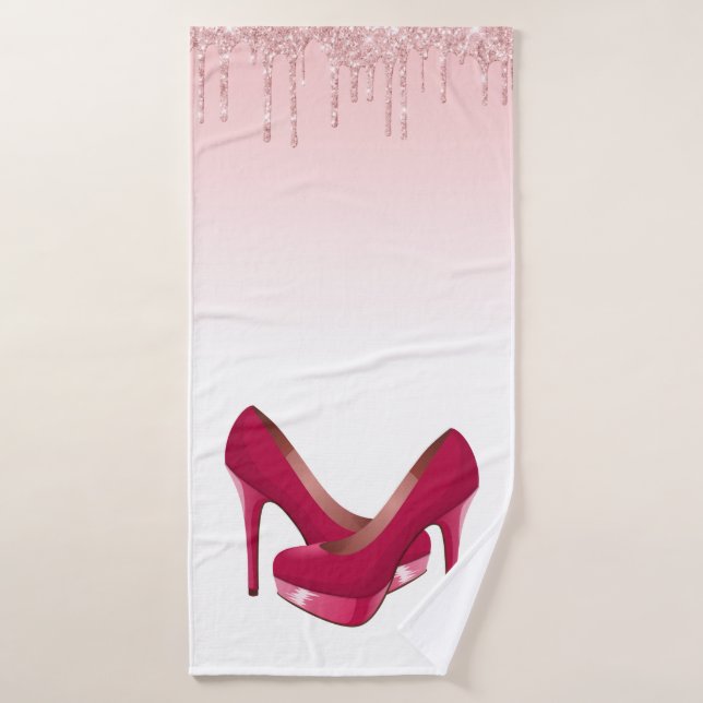Parties scintillant roses modernes et talons hauts (Serviette de bain)