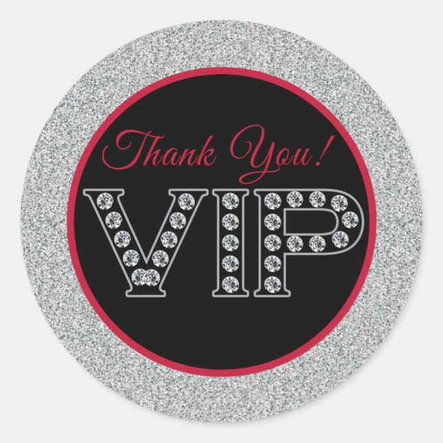 Parties scintillant rouge et argent, Stickers VIP (Devant)