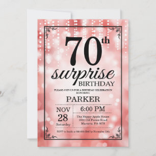 Parties scintillant rouge Invitation surprise 70e