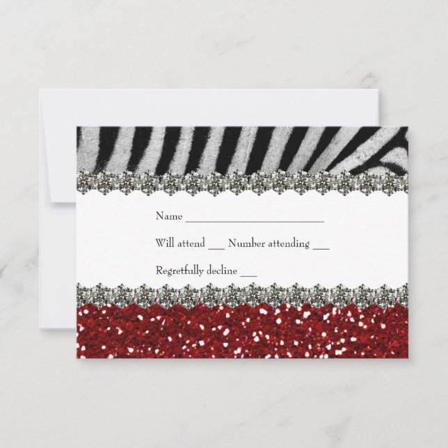 Parties scintillant rouge Zebra Rhinestone RSVP (Devant)