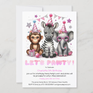 Parties scintillant Safari Anniversaire Invitation