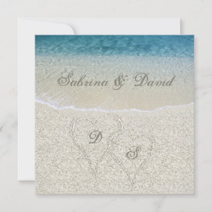 Parties scintillant Sandy Beach Wedding Invitation