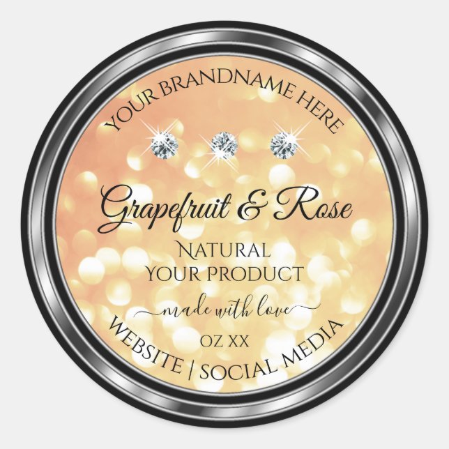 Parties scintillant Saumon Pastel Étiquettes de pr (Devant)