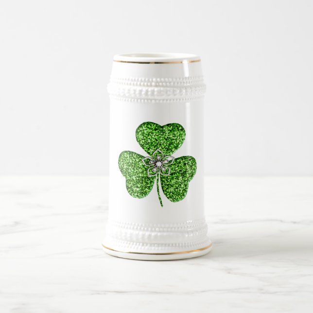 Parties scintillant Shamrock Et Fleur Stein Mug (Centre)