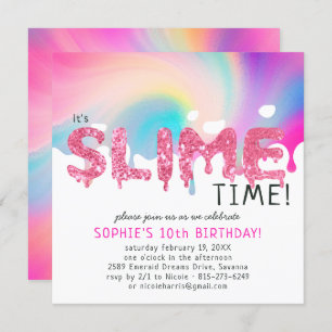 Parties scintillant Slime Anniversaire Invitation
