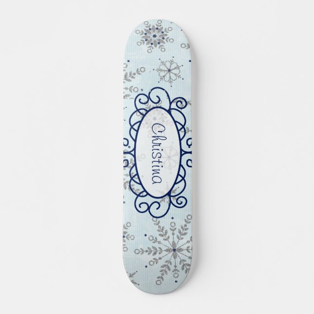Parties scintillant Snowflakes Comp Skateboard (Devant)