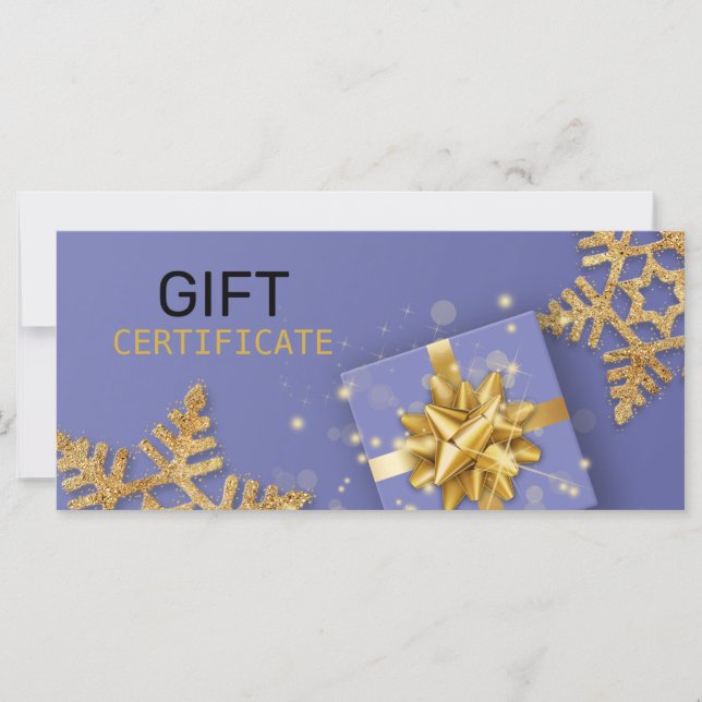 Parties scintillant Snowflakes Gold Cadeau Bow Blu (Devant)