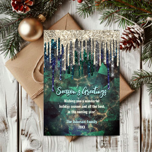 Parties scintillant turquoise chic gouttes Noël no