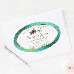 Parties scintillant turquoise et Étiquettes de pro