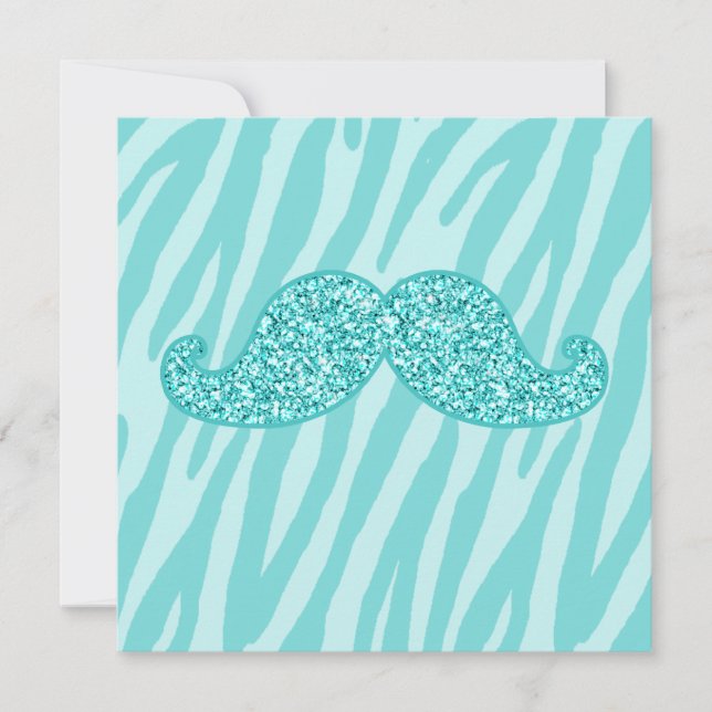 Parties scintillant TURQUOISE FILLE MUSTACHE ZEBRA (Devant)