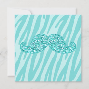 Parties scintillant TURQUOISE FILLE MUSTACHE ZEBRA