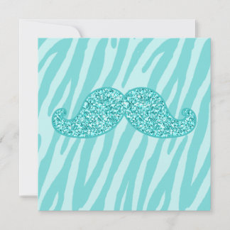 Parties scintillant TURQUOISE FILLE MUSTACHE ZEBRA