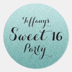 Parties scintillant Turquoise moderne Sticker Faux