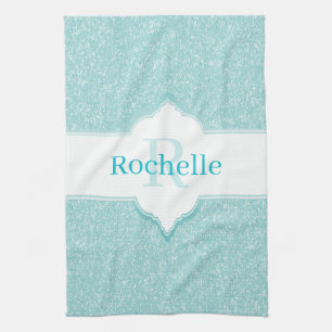 Parties scintillant turquoise Monogram Serviette d