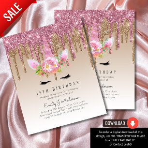 Parties scintillant Unicorn Rose or rose goutte 13