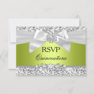 Parties scintillant verte Bow Quinceanera RSVP