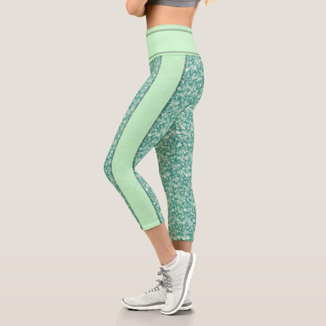 Parties scintillant verte Capri Leggings (Gauche)