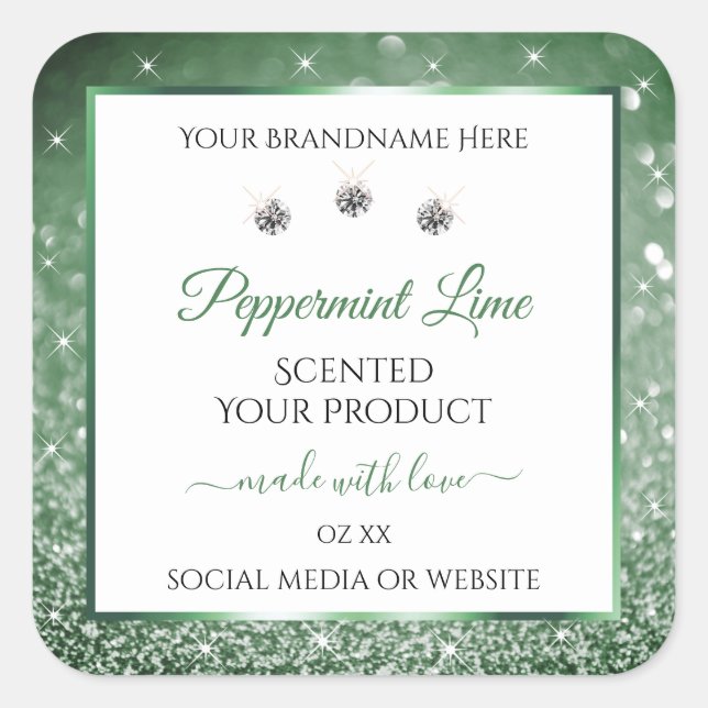 Parties scintillant verte de forêt Étiquettes de p (Devant)