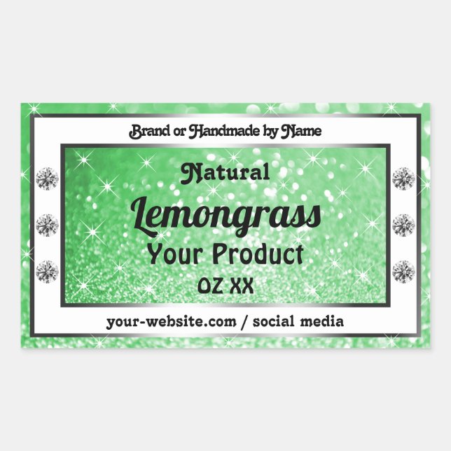 Parties scintillant verte Emerald avec Étiquettes  (Devant)